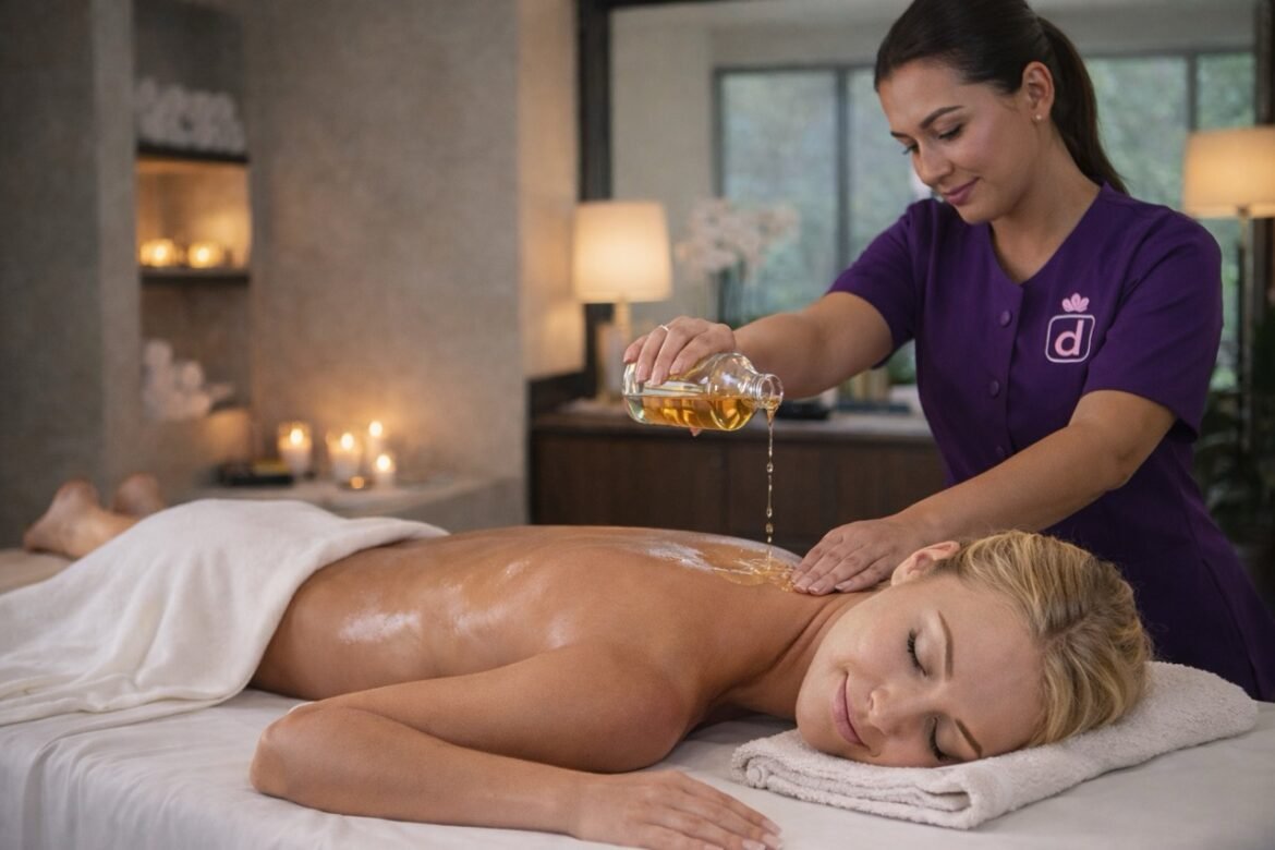 relaxation massage with warm oil applied by a certified therapist to support nervous system reset