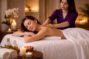 Book private spa session with professional massage techniques in a calm spa environment
