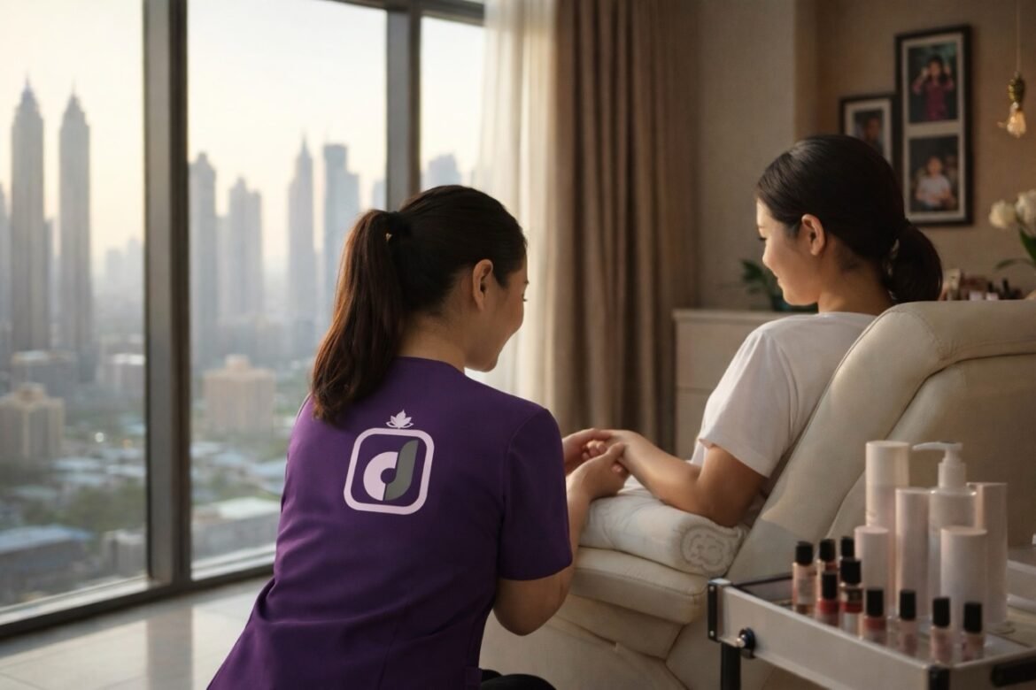 top rated home spa service in dubai showing therapist consultation and trust building before home spa session