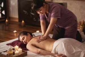 Professional relaxation massage session with a licensed therapist in a calm spa-style setting