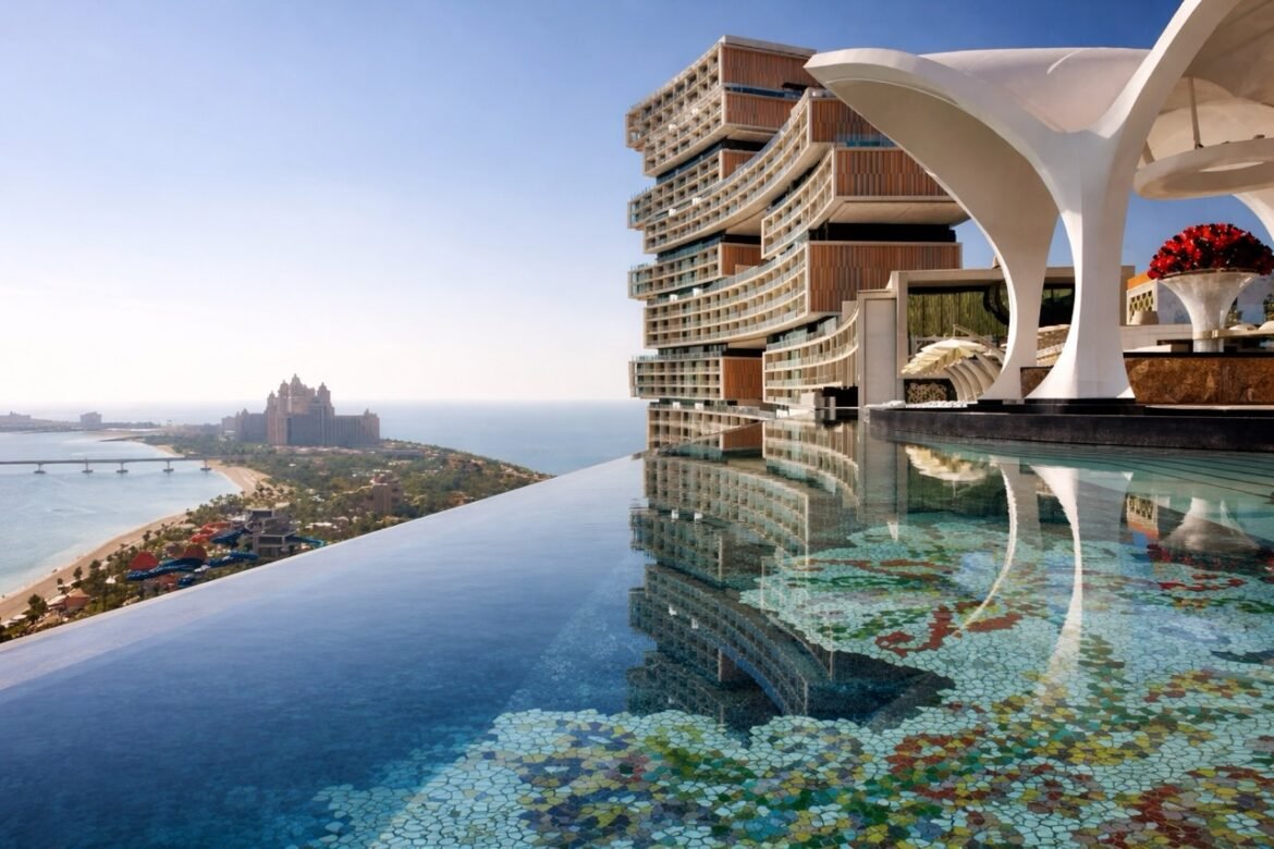 dubais iconic hotels and resorts showcasing modern luxury architecture and panoramic sea views